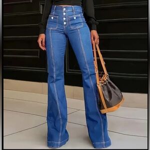 Zen Bohemian The Ultimate Chic Modern Flare Legged Jeans•XXL